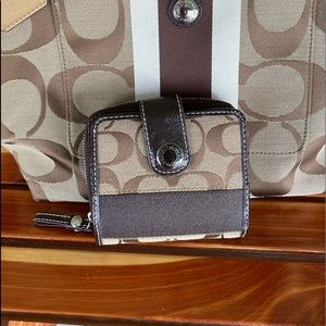 COACH small signature stripe wallet